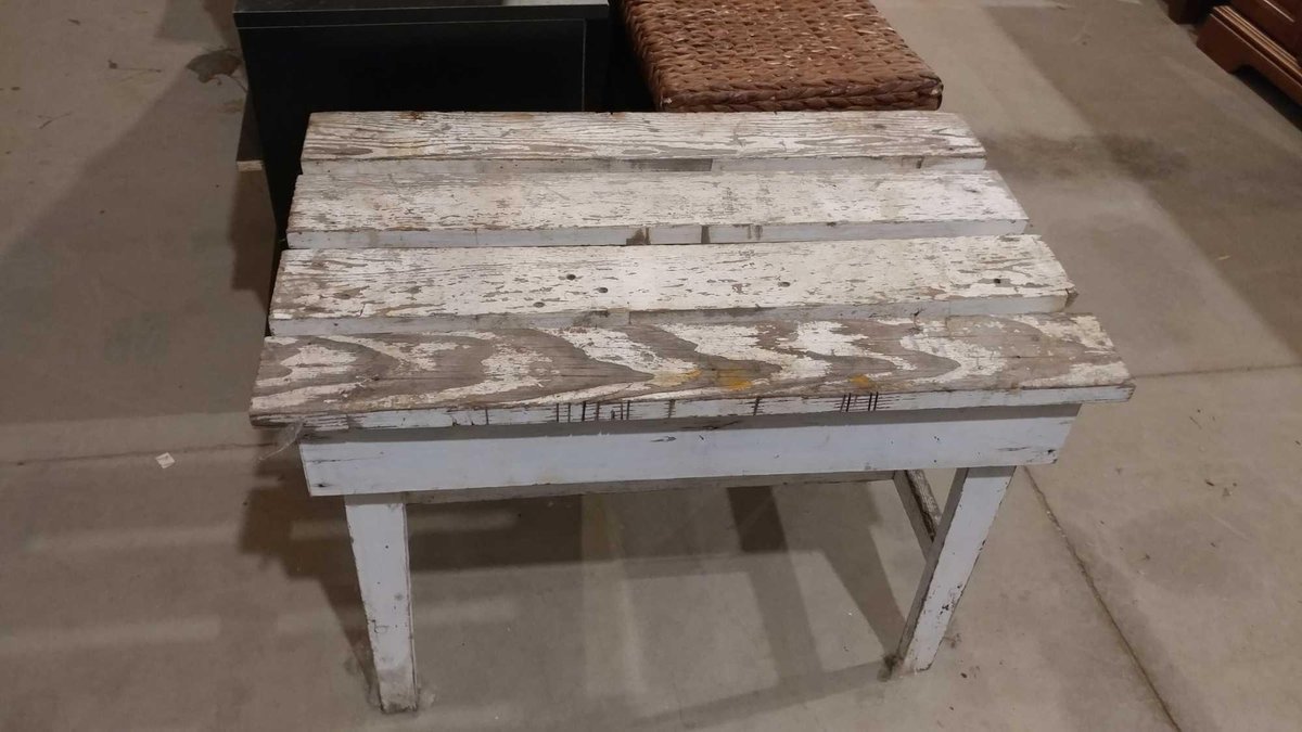 WHITE HOMEMADE BENCH