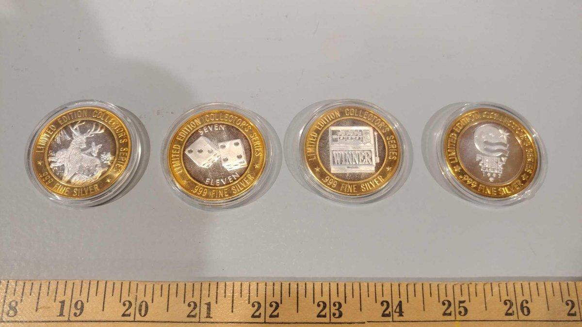 (4) LIMITED EDITION COLLECTOR'S SERIES FIREFLY CREEK CASINO & JACKPOT .999 FINE SILVER