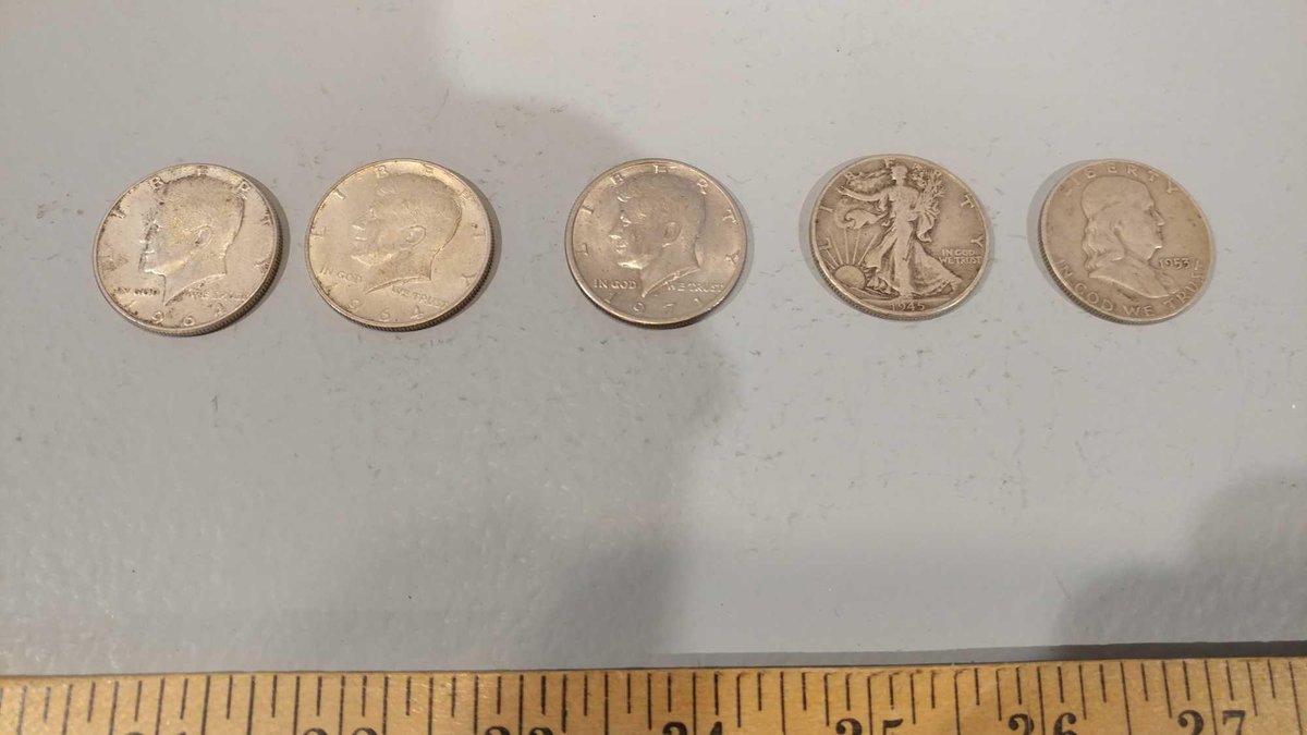 (3) LIBERTY JFK HALF DOLLARS, 1964 & 1971, & LIBERTY 1945 HALF DOLLAR, & LIBERTY 1953 HALF DOLLARS