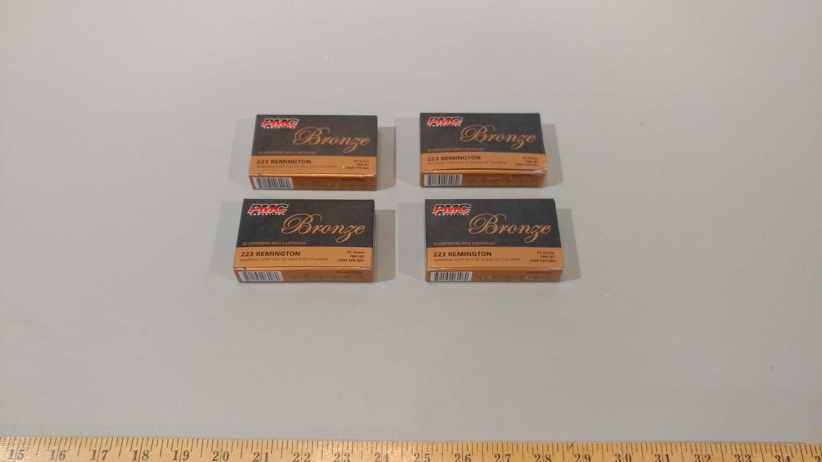 (I-5) (4) BOXES OF 20 PMC BRONZE .223 CAL RIFLE RDS