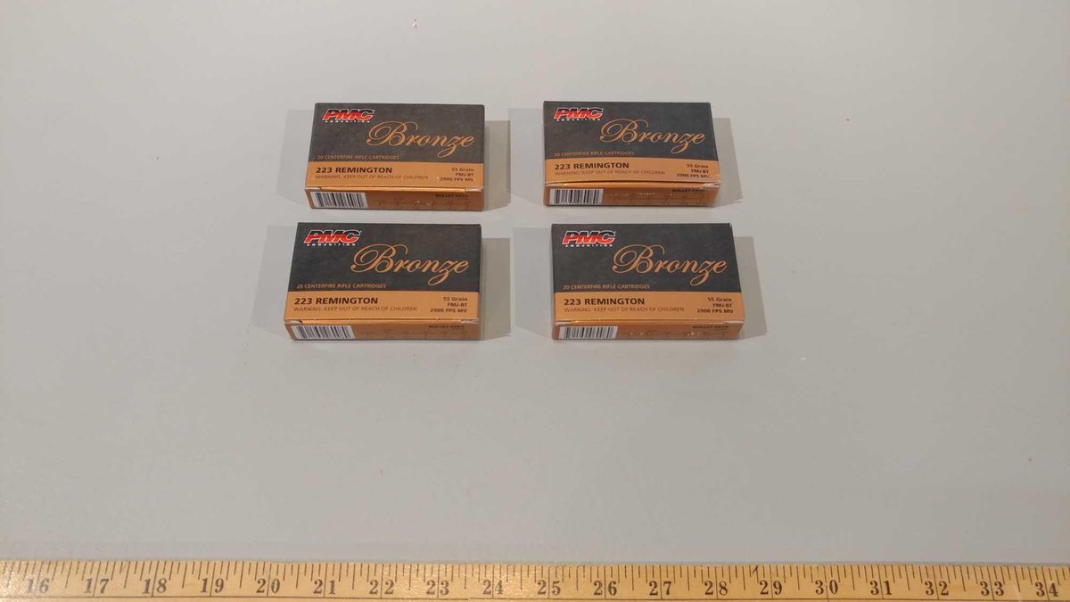 (I-6) (4) BOXES OF 20 PMC BRONZE .223 CAL RIFLE RDS