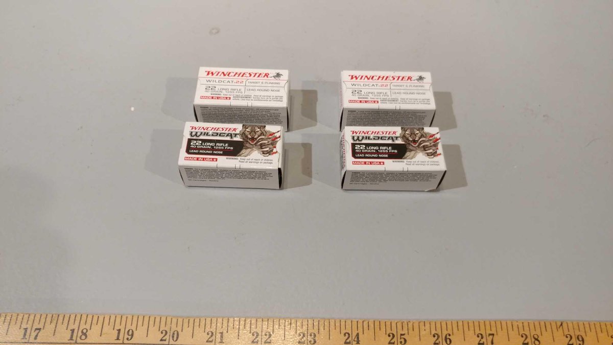 (I-441) (4) BOXES WILDCAT 22 LONG RIFLE, 40 GRAIN, 22 CAL ROUNDS