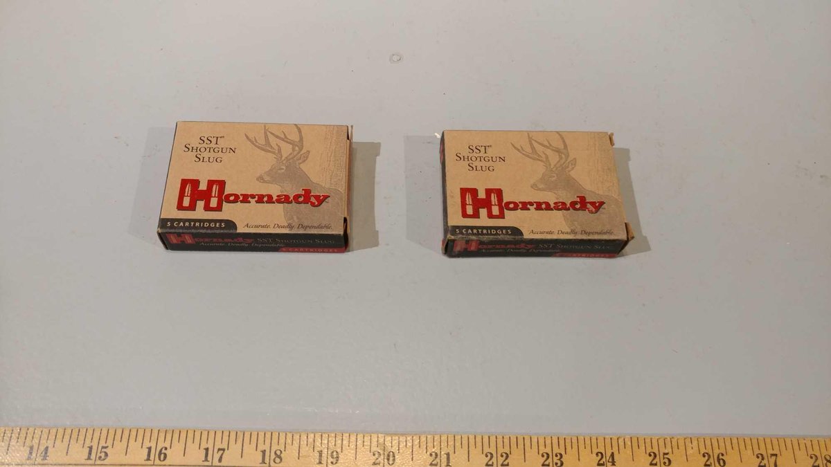 (I-449) (10) HORNADY SST SHOTGUN 20 GA SLUG CARTRIDGES