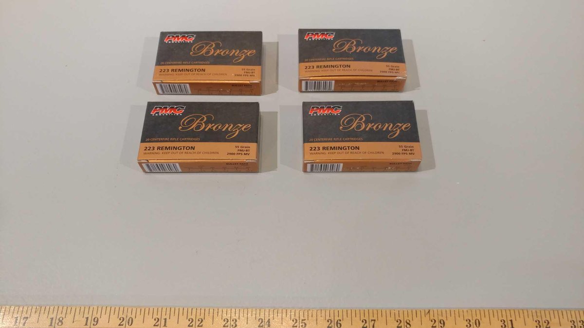 (I-14) (4) BOXES OF 20 PMC BRONZE .223 CAL RIFLE RDS
