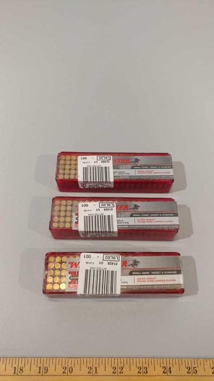 (I-23) (3) BOXES OF 100 WINCHESTER .22 CAL RDS