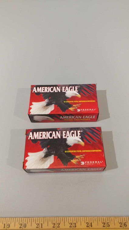 (I-29) (2) BOXES OF 50 AMERICAN EAGLE 9MM LUGER 115 GRAIN FMJ RDS