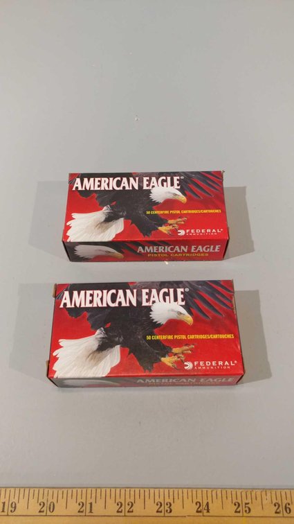 (I-31) (2) BOXES OF 50 AMERICAN EAGLE 9MM LUGER 115 GRAIN FMJ RDS