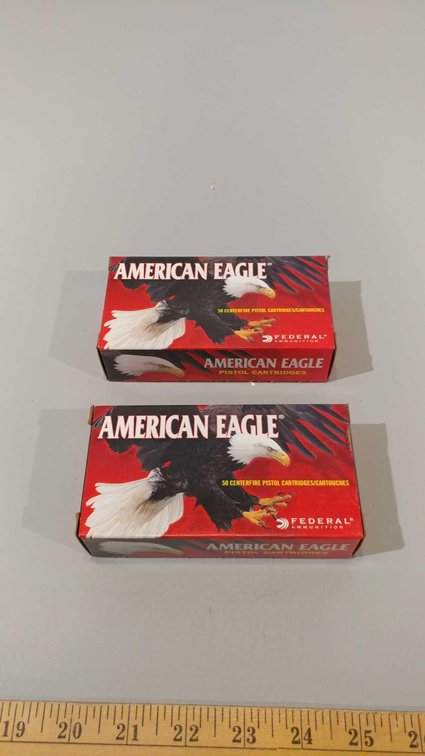 (I-34) (2) BOXES OF 50 AMERICAN EAGLE 9MM LUGER 115 GRAIN FMJ RDS