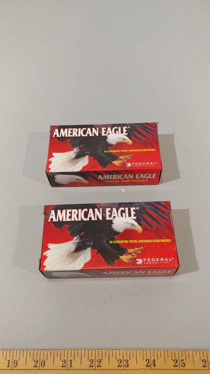 (I-36) (2) BOXES OF 50 AMERICAN EAGLE 9MM LUGER 115 GRAIN FMJ RDS