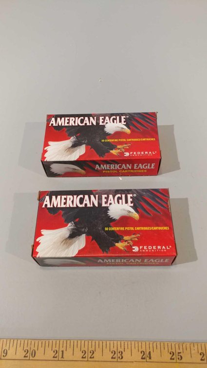 (I-37) (2) BOXES OF 50 AMERICAN EAGLE 9MM LUGER 115 GRAIN FMJ RDS