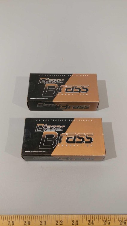 (I-38) (2) BOXES 0F 50 BLAZER BRASS .45 AUTO CAL 230 GRAIN FMJ
