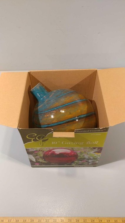 ENCHANTED GARDEN 10" GAZING BALL, NEW