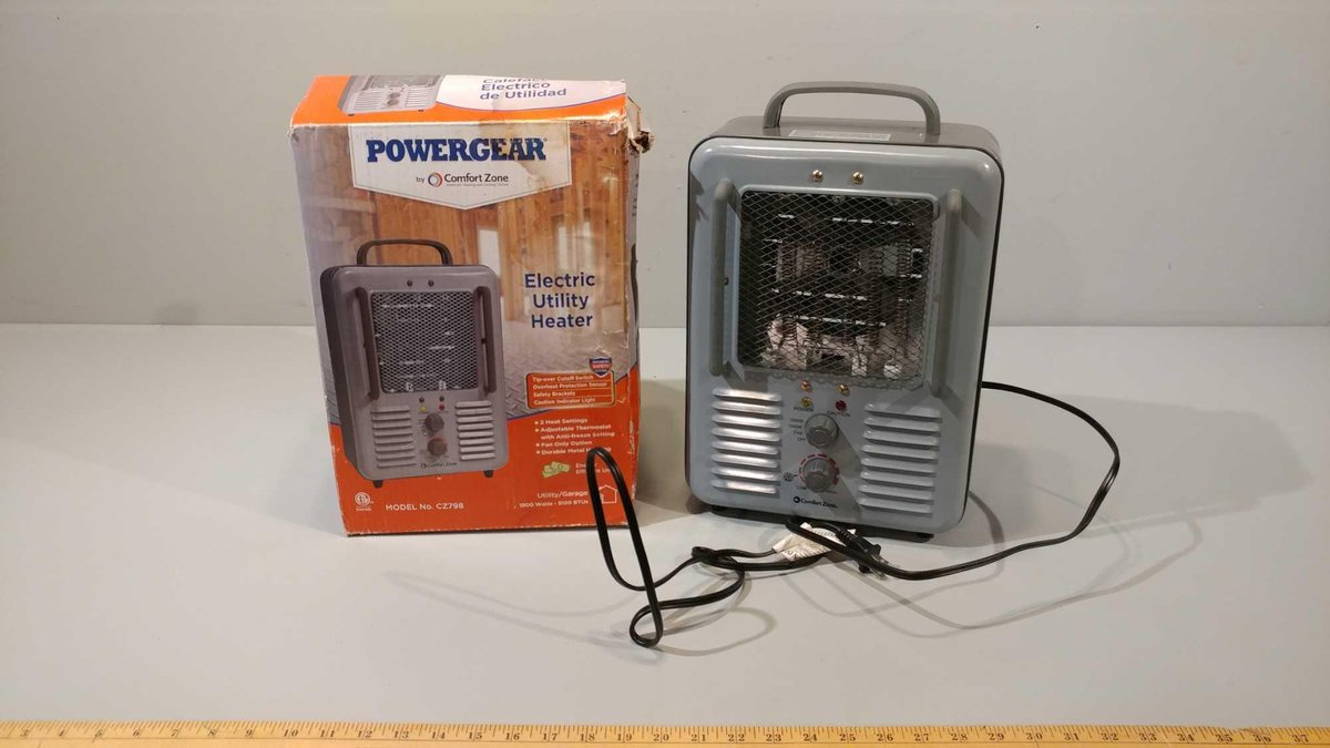POWERGEAR BY COMFORT ZONE  ELECTRIC UTILITY HEATER, TESTED AND WORKS