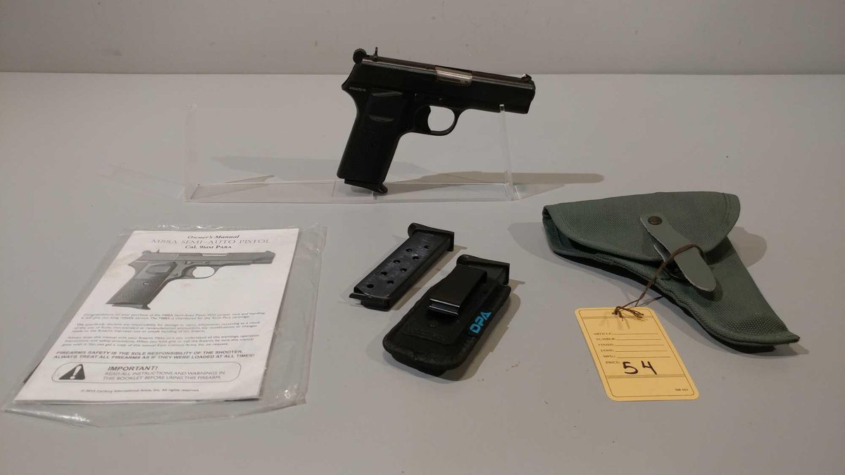 KRAJUJEVAC SIBIJA ZASTAVA, MODEL: M88A AUTO-CAAL 9MM, SER# M88A05019, HOLSTER, (LOCATED AT MIKESF