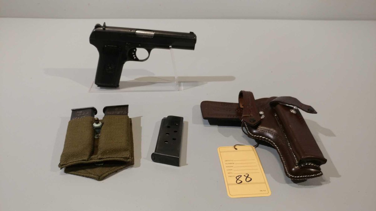 ROMANIAN MODEL: TT33C, SER#PC13953, FANCY HOLSTER, (3) EXTRA MAGS, (LOCATED AT MIKES GUN SHOP IN