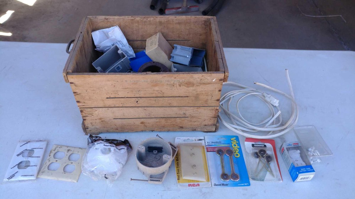 ASSORTMENT OF JUNCTION BOXES, WIRING, AND MISC