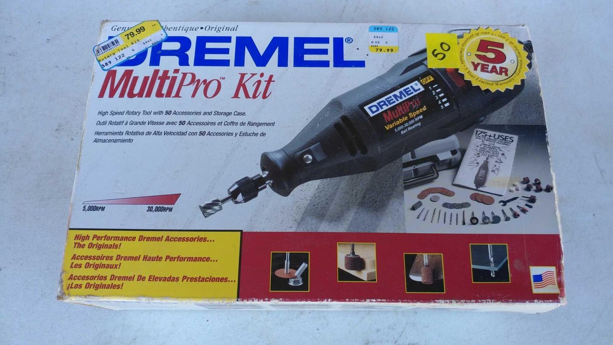 DREMEL MULTI PRO KIT W/BITS & CASE, TESTED AND WORKS