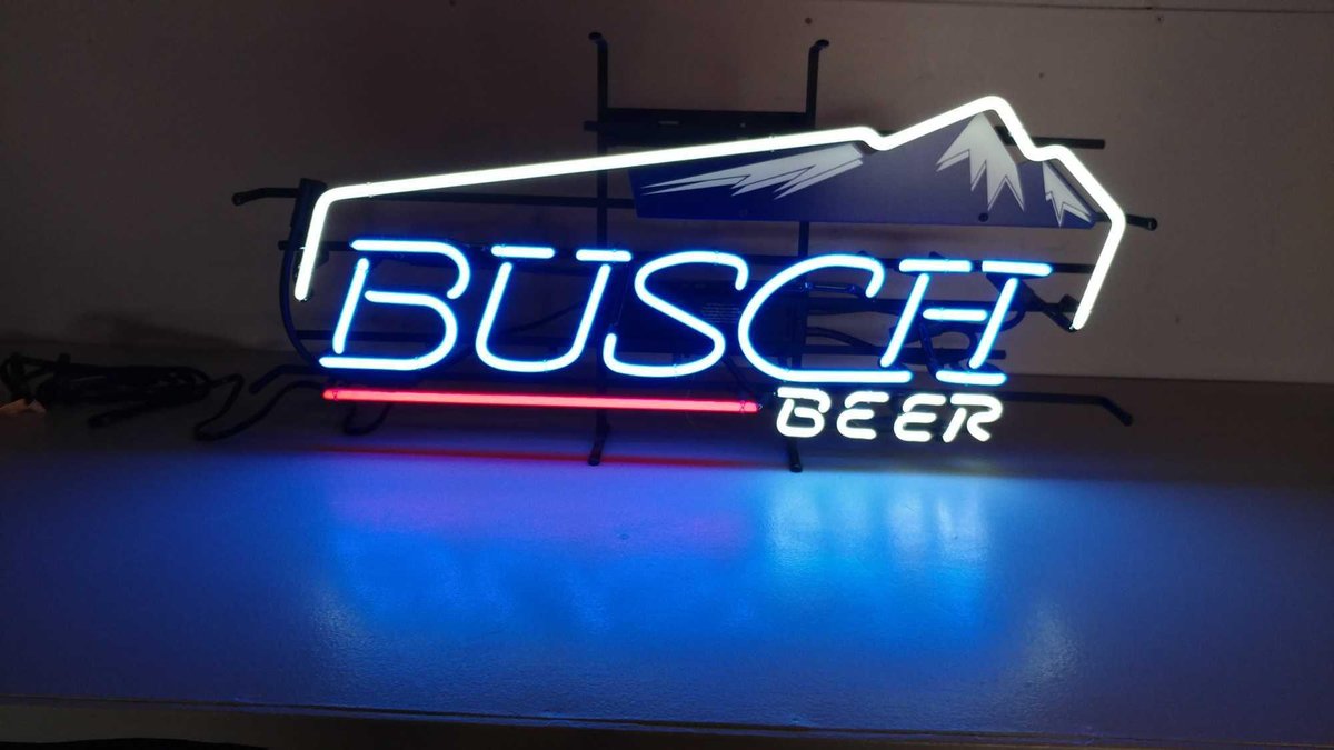BUSCH BEER NEON LIGHT, TESTED AND WORKS
