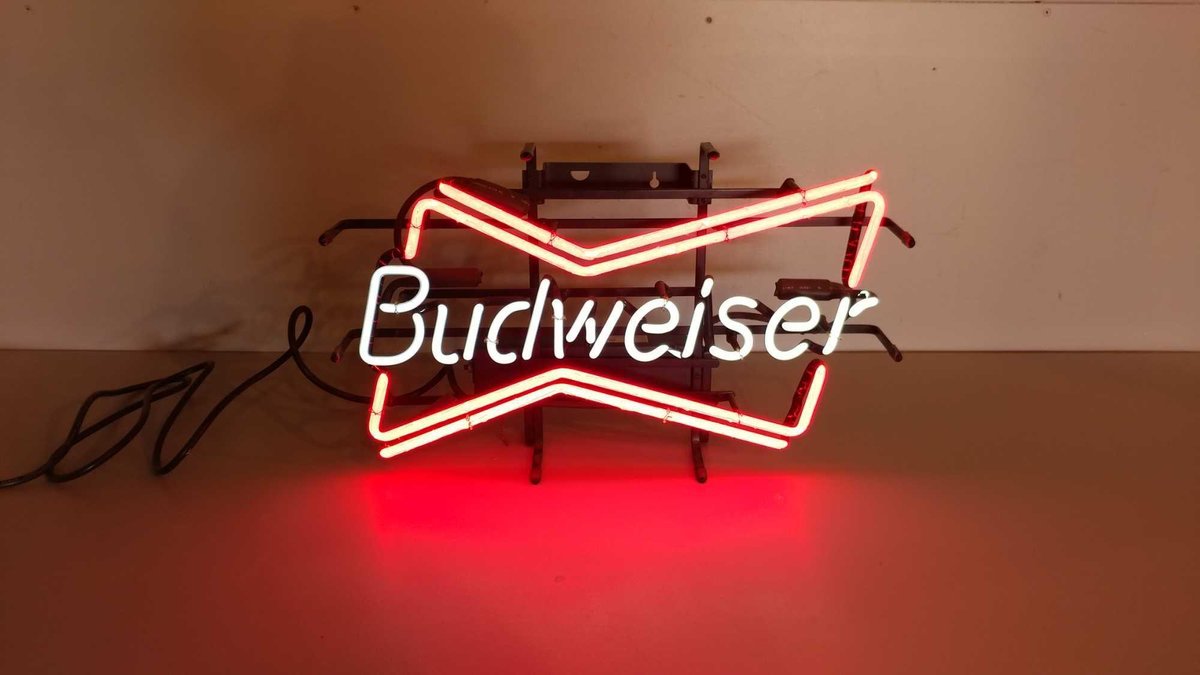 BUDWEISER NEON SIGN, TESTED AND WORKS
