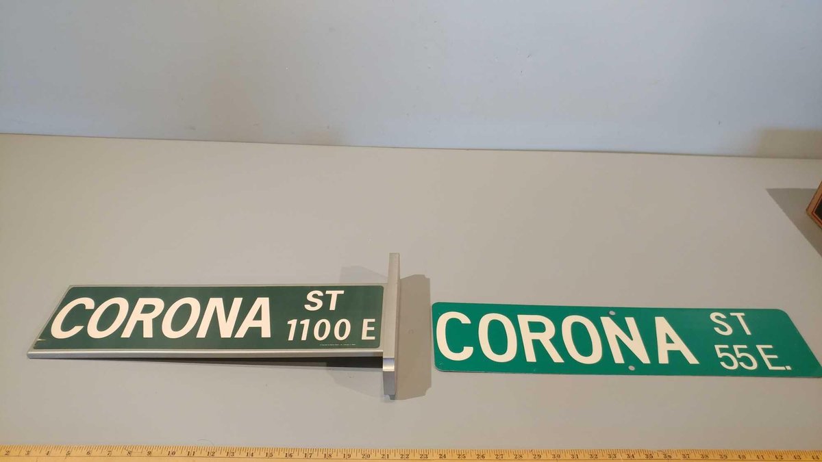 2 CORONA STREET SIGNS
