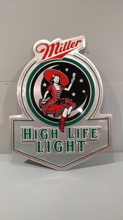 MILLER HIGH LIFE LIGHT LADY SIGN