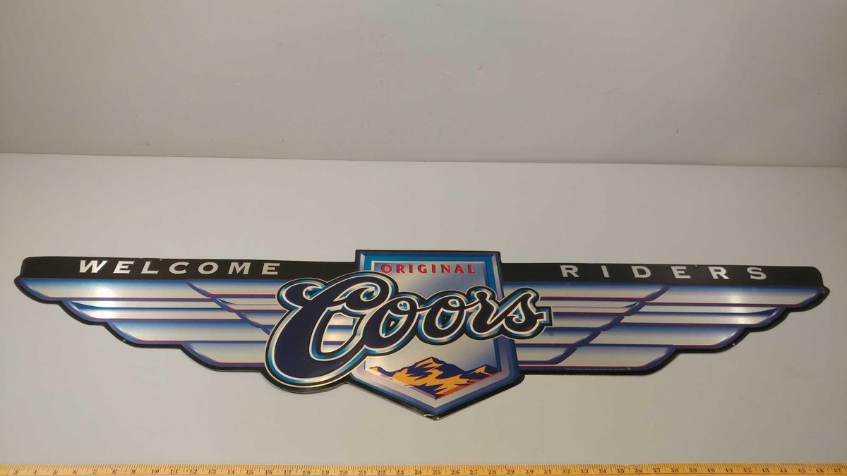 WELCOME RIDERS ORIGINAL COORS SIGN