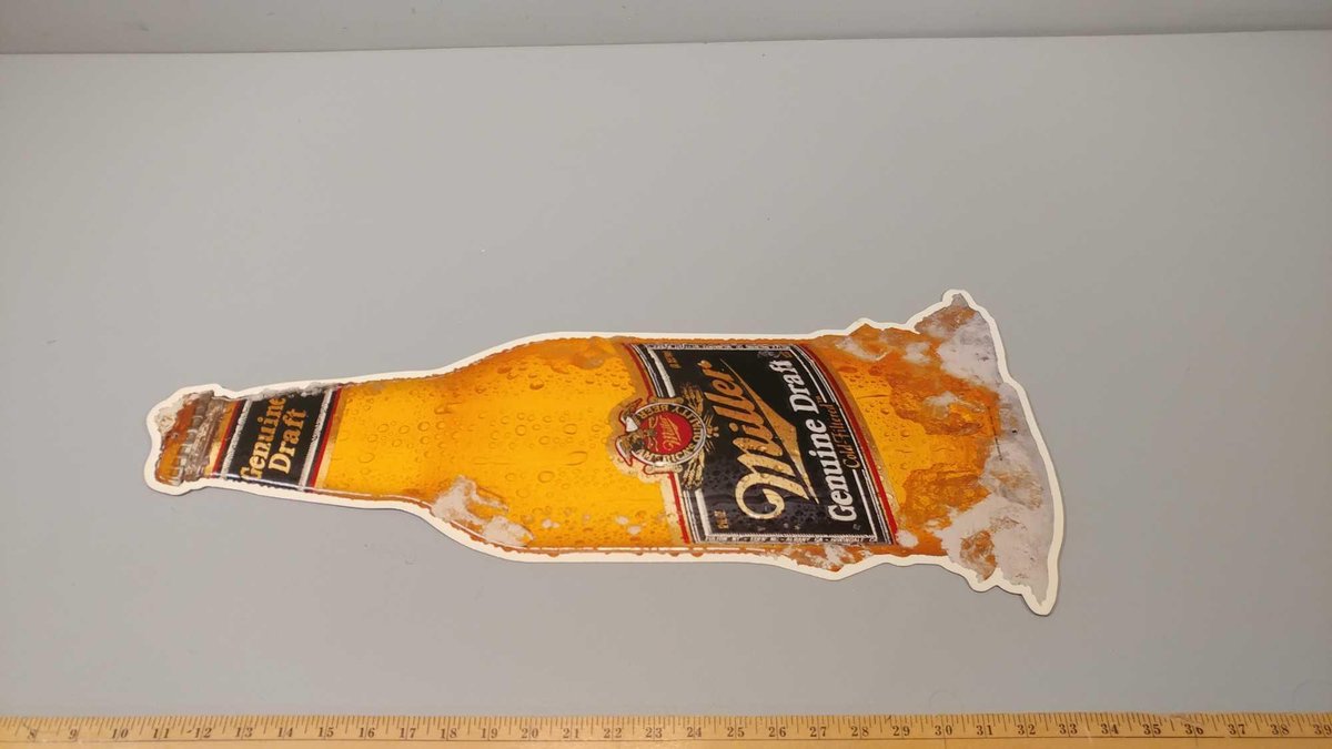 MILLER GENUINE DRAFT BEER BOTTLE SIGN