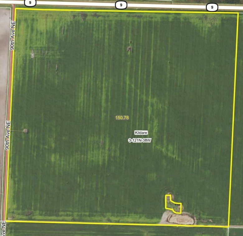 Parcel #7&nbsp;&nbsp; 156.49+/- Deeded Acres Kildare Township Section 3, 147.75 Tillable Acres Township 121, R