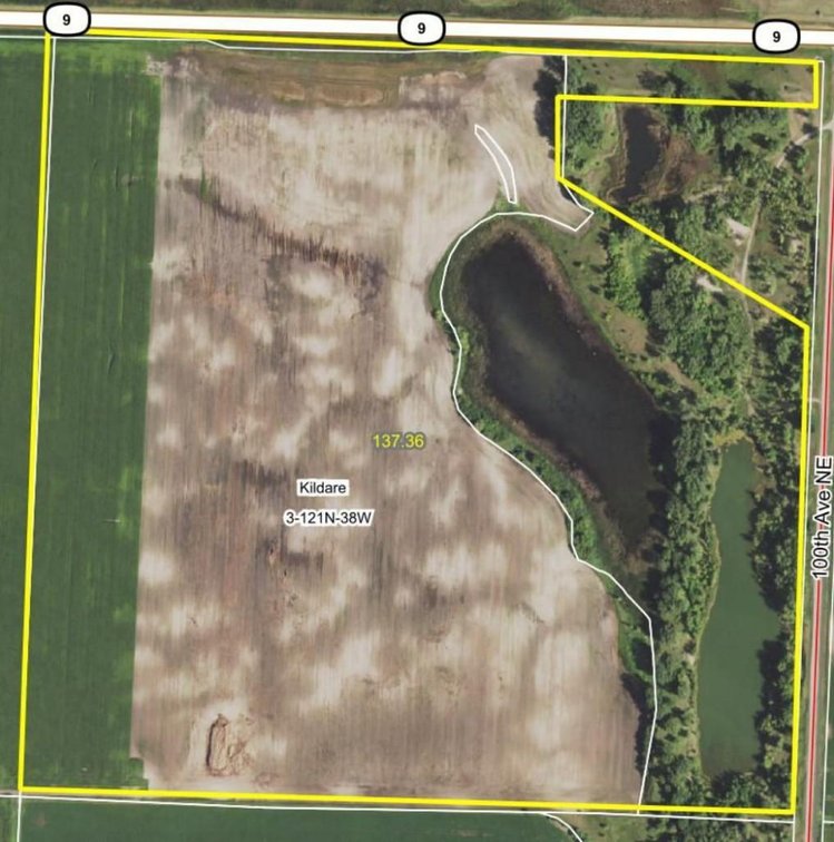 Parcel #8&nbsp;&nbsp; 145.09+/- Deeded Acres Kildare Township Section 3, 99.8+/- Tillable Acres With Gravel Pi