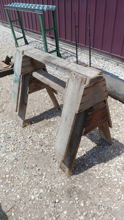 SET OF WOODEN SAW HORSES