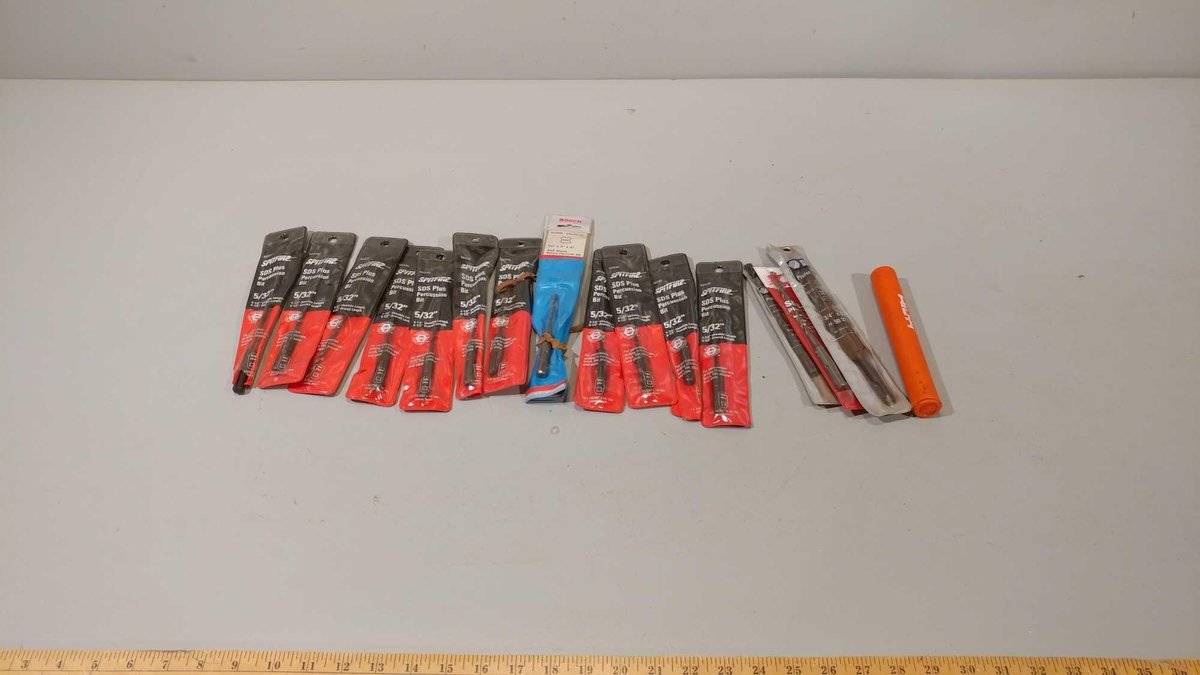 LARGE ASSORTMENT OF MASONRY BITS, PERCUSSION BITS, & OTHERS (VARIOUS SIZES)