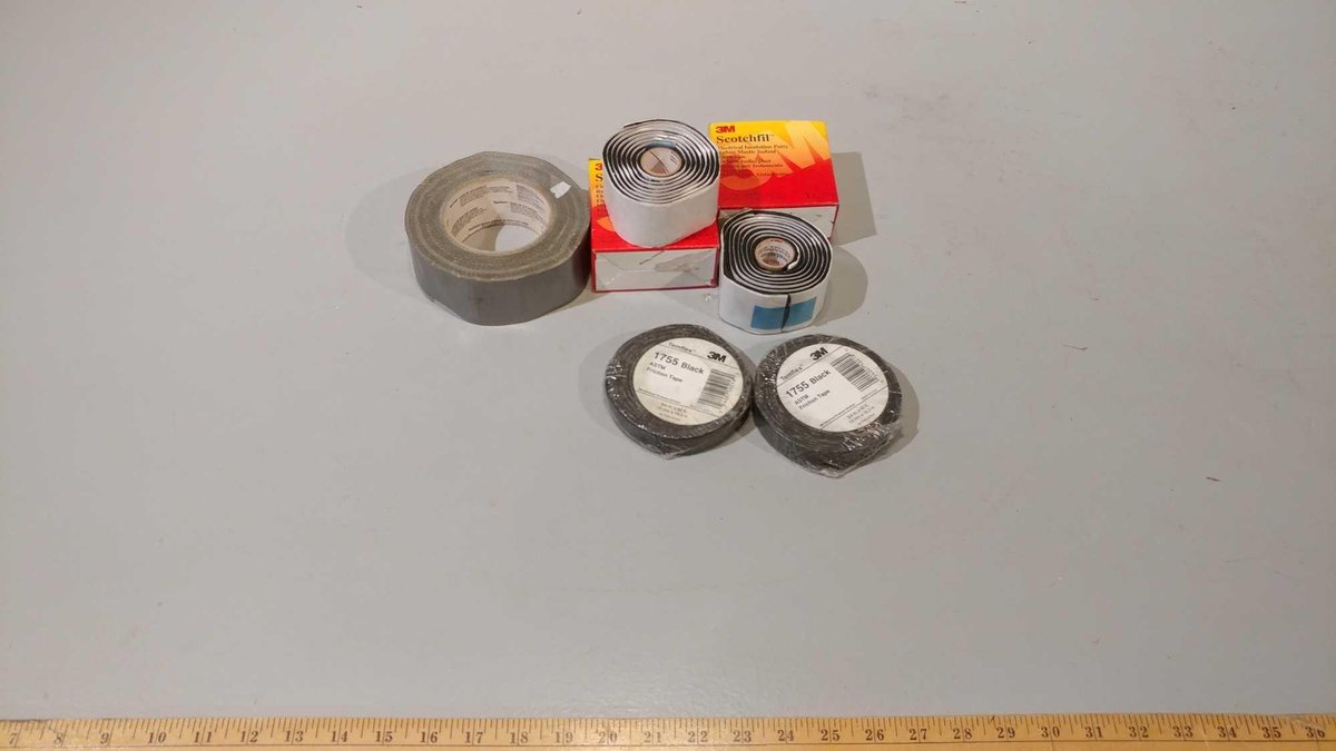(2)ROLLS 3M SCOTCHFIL ELECTRICAL INSULATION PUTTY, (2) ROLLS BLACK FRICTION TAPE & MULTIPURPOSE TAPE
