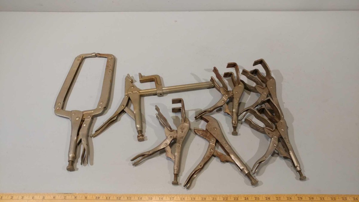 LARGE ASSORTMENT OF DIFFERENT KINDS OF VISE GRIPS