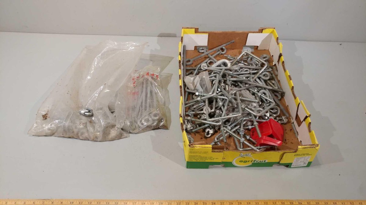 LARGE ASSORTMENT OF ANCHORS & BRACKETS, & MISC HARDWARE
