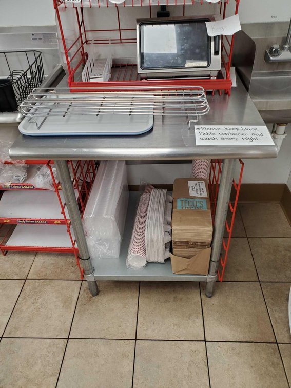 FOOD PREP TABLE, NSF RATED, 2-TIER (30"W X 35"H X 31) (JUST TABLE)