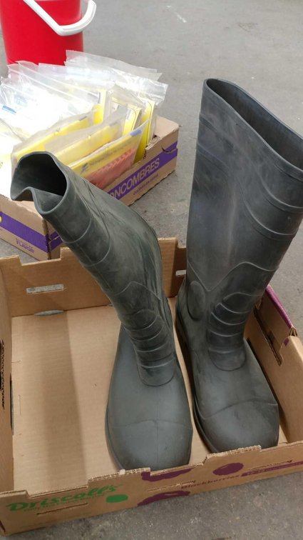 TINGLEY REG TOE RUBBER BOOTS, SIZE 10