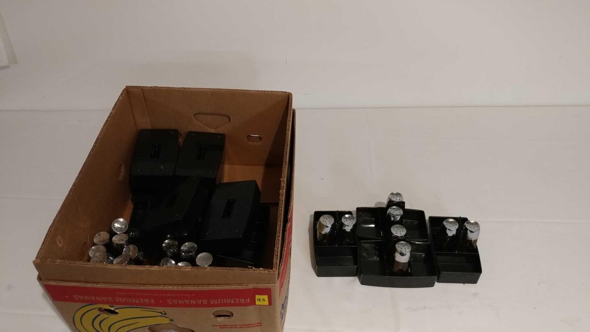 ASSORTMENT OF (34) SALT AND PEPPER SHAKERS AND (13) HOLDERS