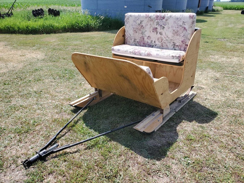 HAND MADE TOW BEHIND WOODEN SLEIGH