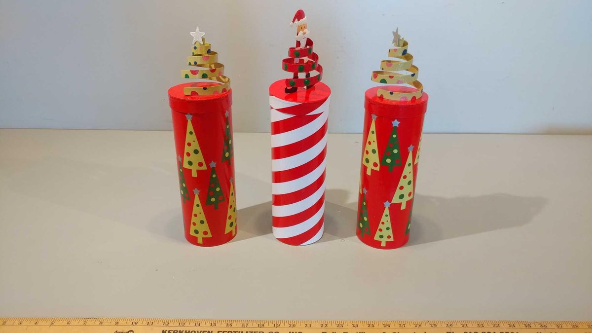 (3) DECORATIVE CHRISTMAS STORAGE CONTAINERS
