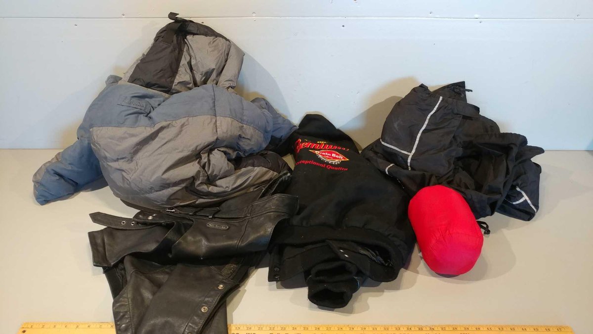 ASSORTMENT OF JACKETS AND A PAIR OF CHAPS