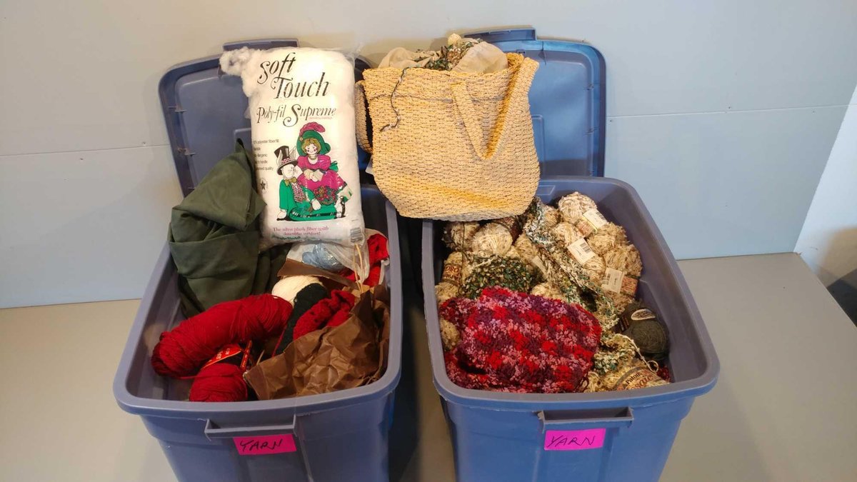 LARGE ASSORTMENT OF YARN AND OTHER UPHOLSTERY SUPPLIES