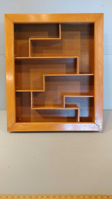 LARGE WOODEN HANGING SHELF