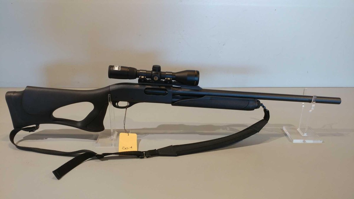 REMINGTON 870 12 GAUGE PUMP SHOTGUN, 2 3/4"-3" CHAMBER, COMPOSITE STOCK, PISTOL GRIP, RIFLED SLUG BA