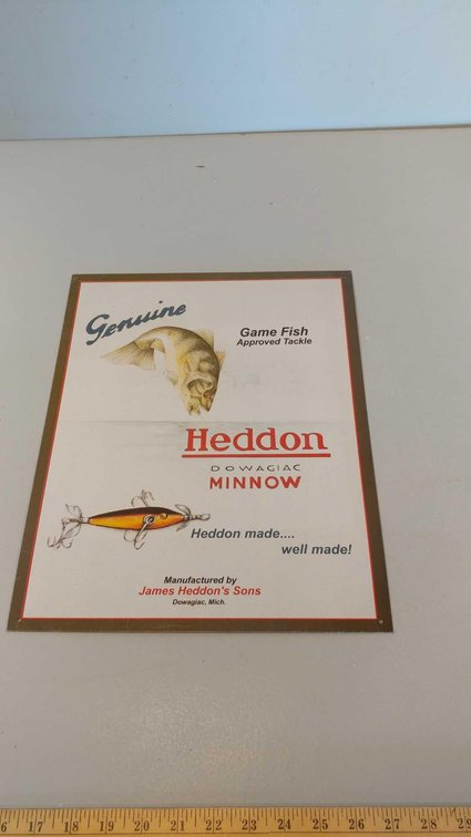 HEDDON DOWAGIAC MINNOW TIN SIGN