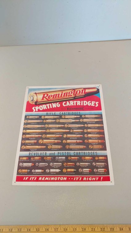 REMINGTON SPORTING CARTRIDGES TIN SIGN