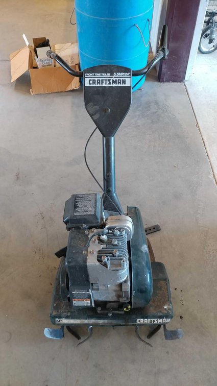 CRAFTSMAN 5.5 HP 24" FRONT TINE TILLER (SELLER STATES THAT IT WORKS)