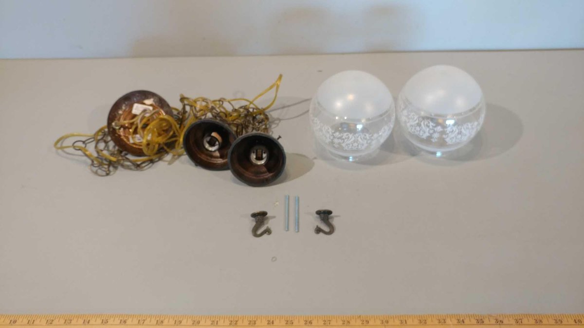(2) DECORATIVE HANGING GLASS LIGHTS