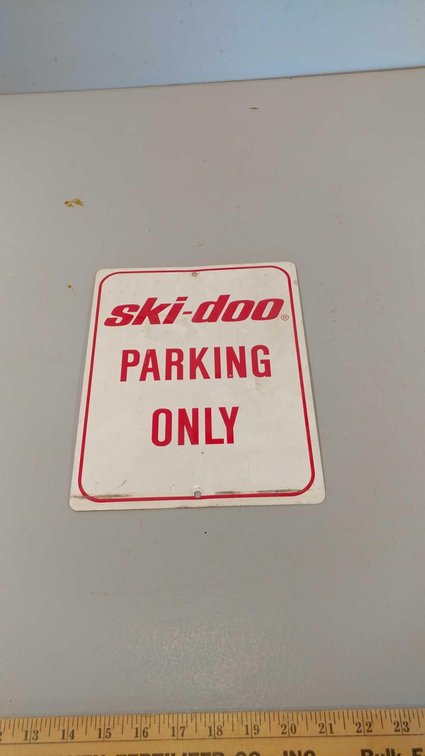 METAL SKI-DOO PARKING ONLY SIGN