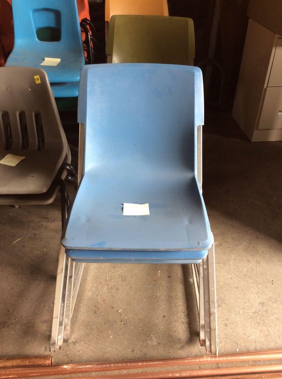 (CF03) (3) BLUE ELEMENTRY CHAIRS