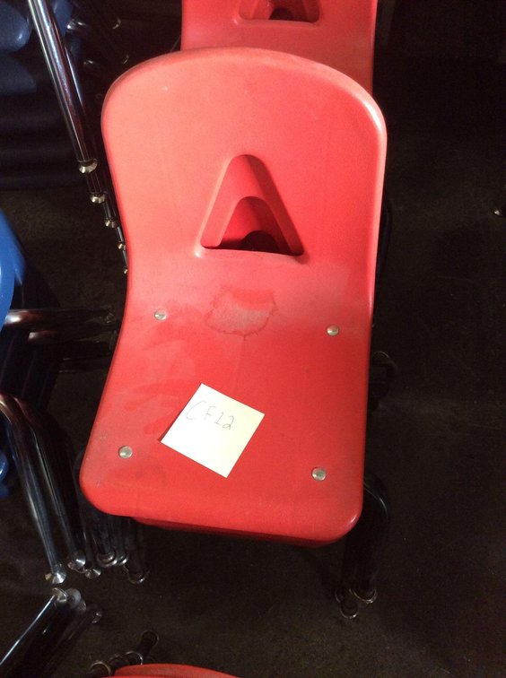 (CF12) (4) RED PRE SCHOOL CHAIRS